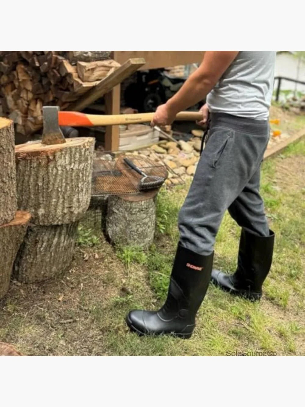 Men's Steel Toe Waterproof Work Boots Rubber